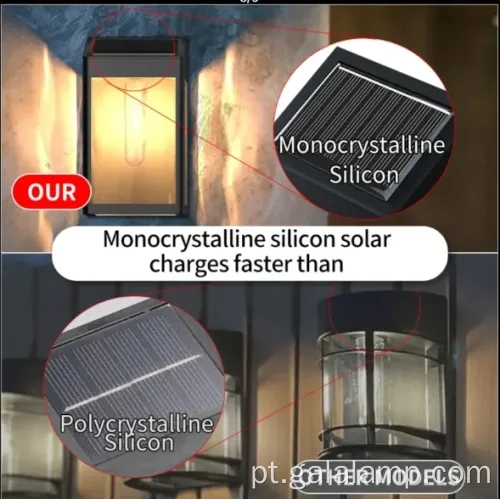 Instalação fácil luminária de parede externa sensível à luz